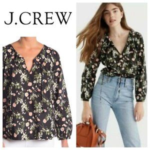J. Crew Liberty of London Poppy dream peasant top Sz XS